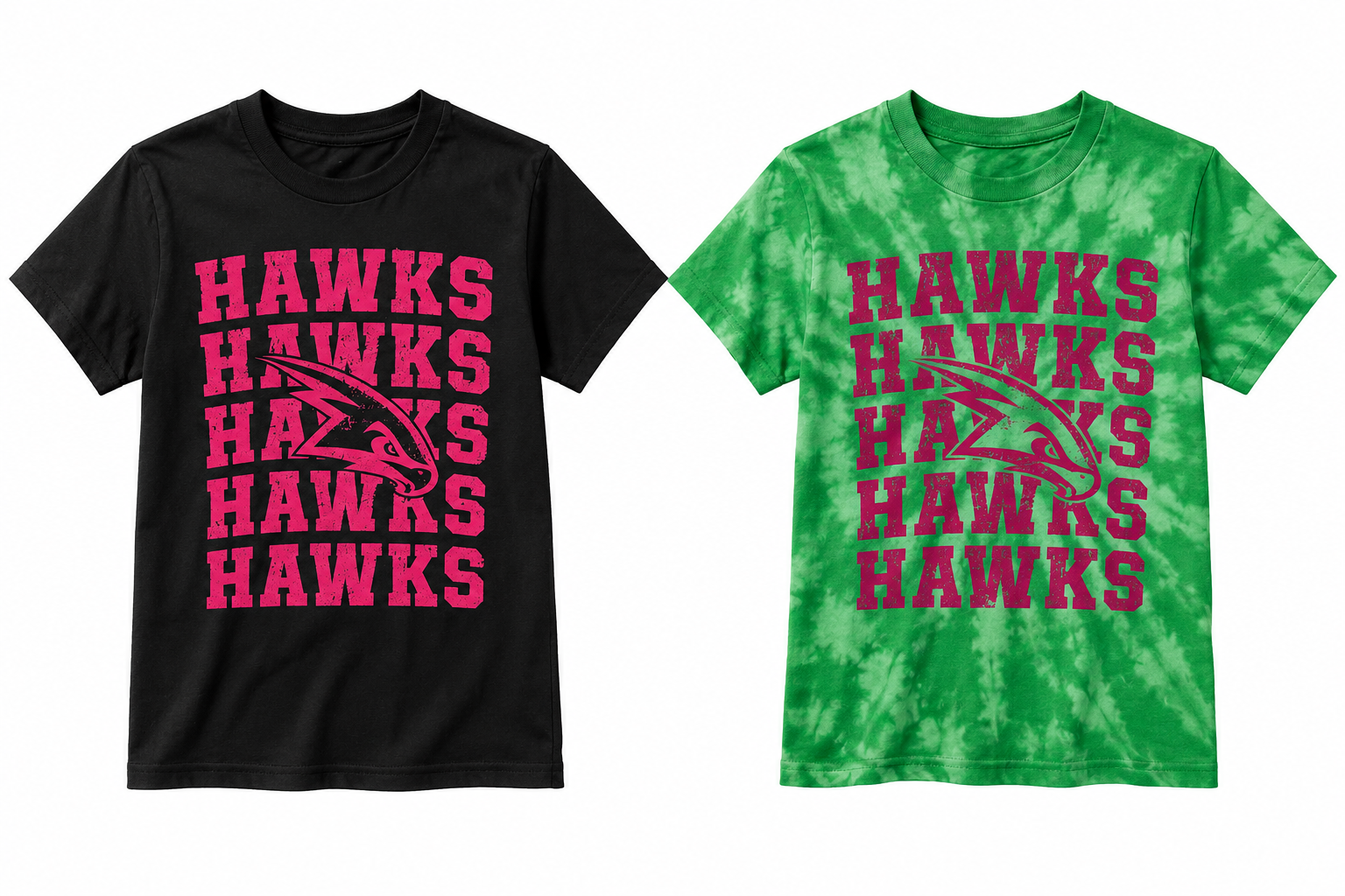 Wall Hawks Stacked Pink Spirit T-Shirt | Youth & Adult School Pride Tee