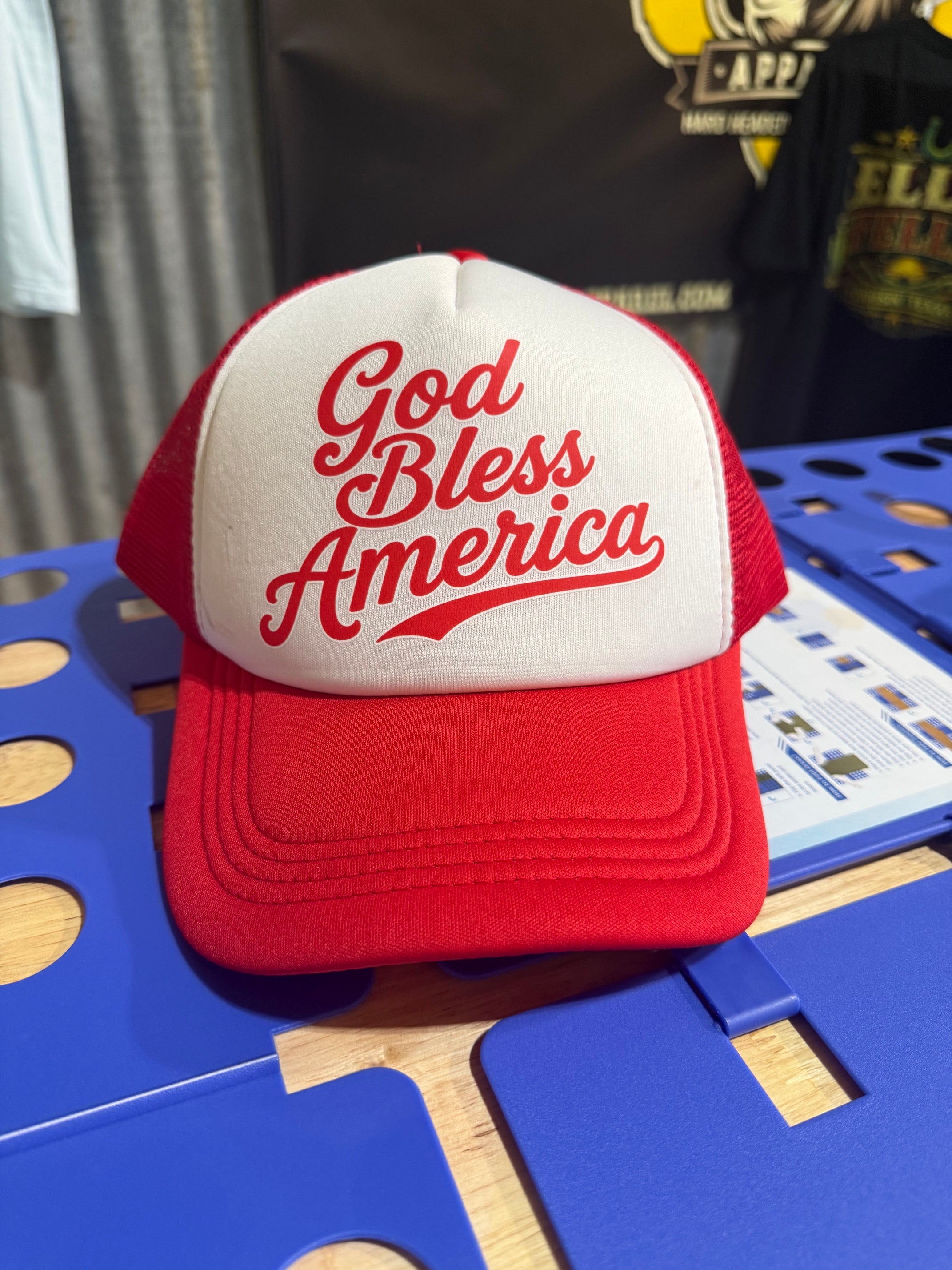 God Bless America Foam Trucker Hat | Patriotic Snapback