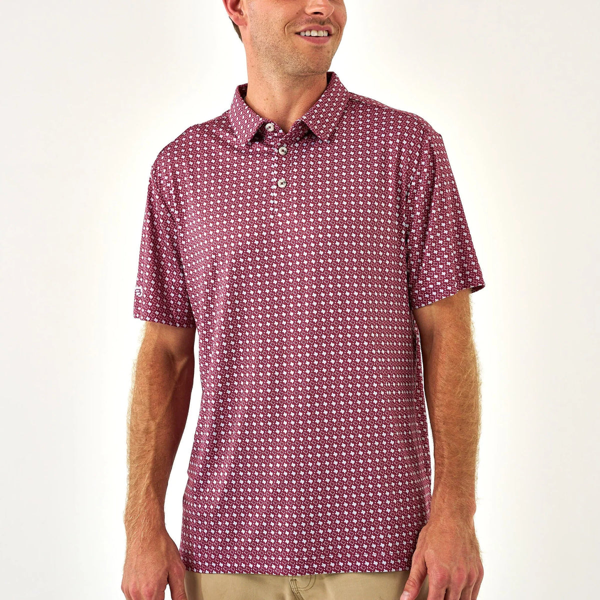 BURLEBO Performance Polo – Texas Maroon