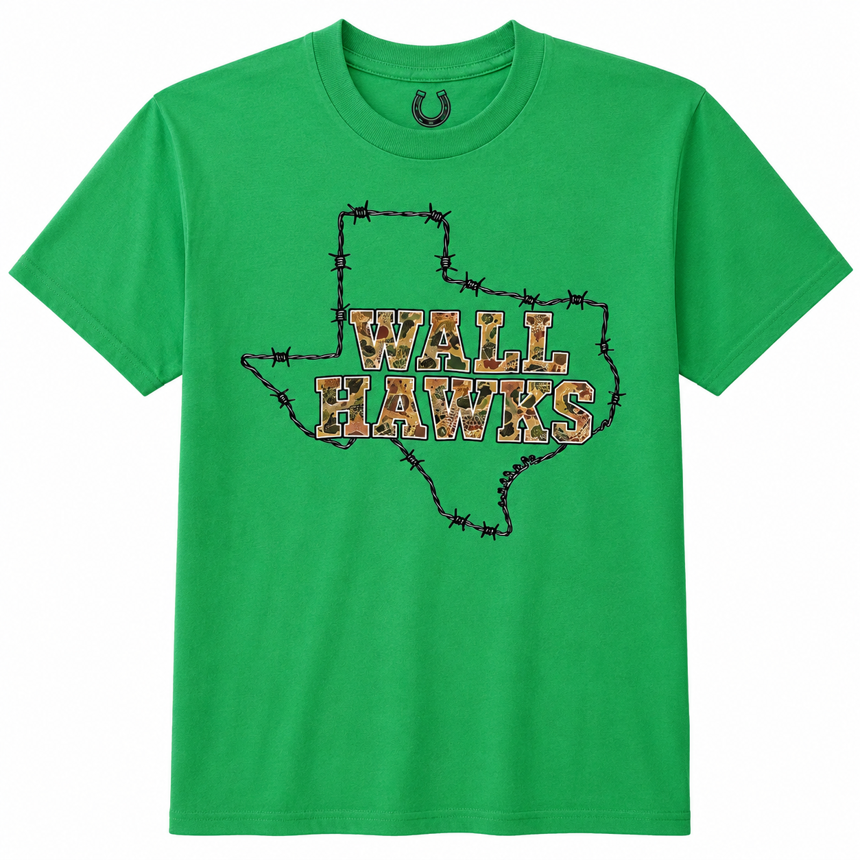 Wall Hawks Barbed Wire Texas Camo T-Shirt