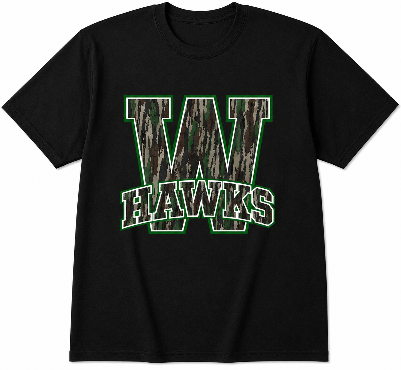 Wall Hawks Camo W Spirit Shirt | Wall Texas Hawks T-Shirt