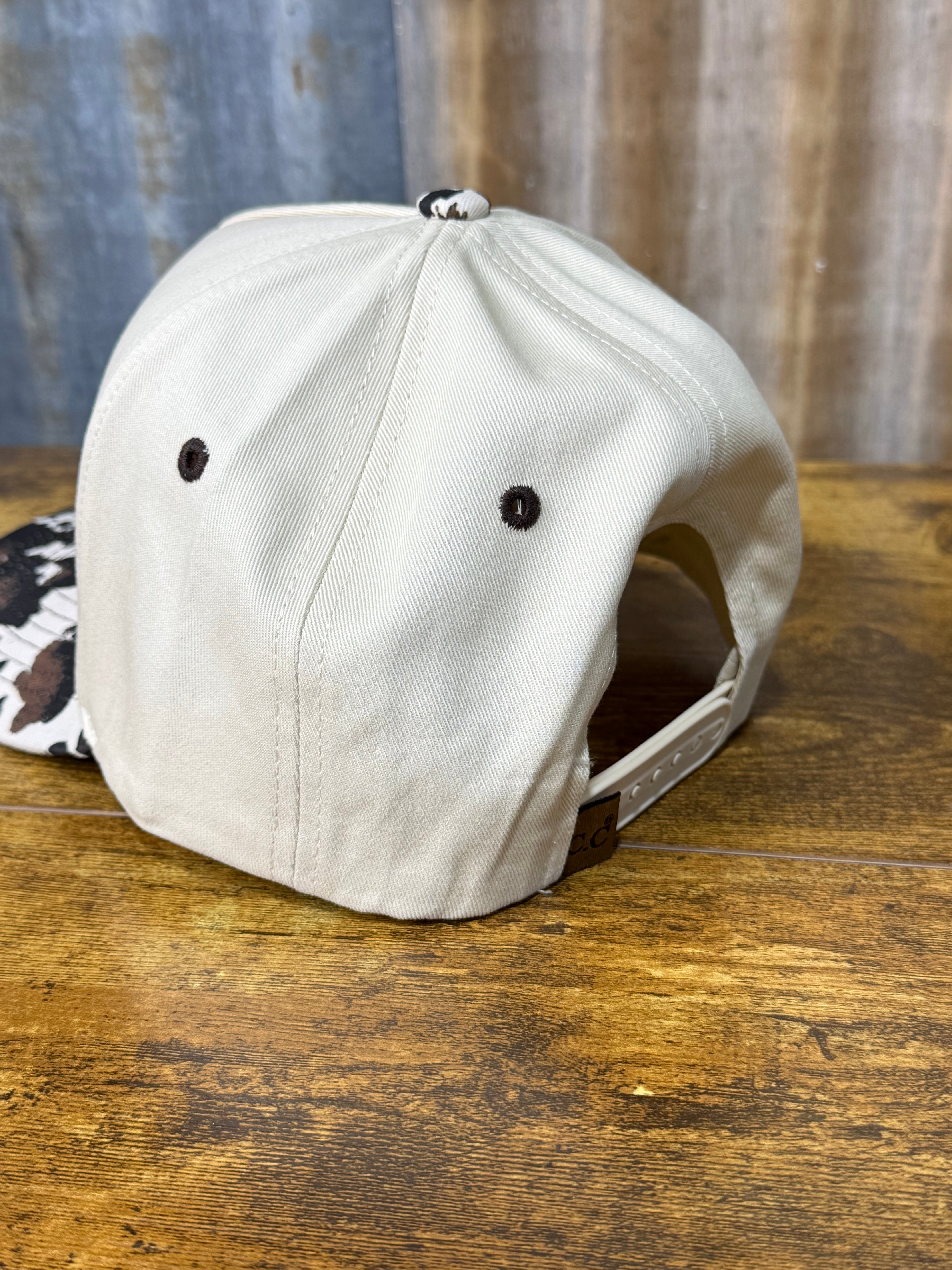 Red White & Blonde Embroidered Trucker Hat | Cow Print Cap mean mule apparel