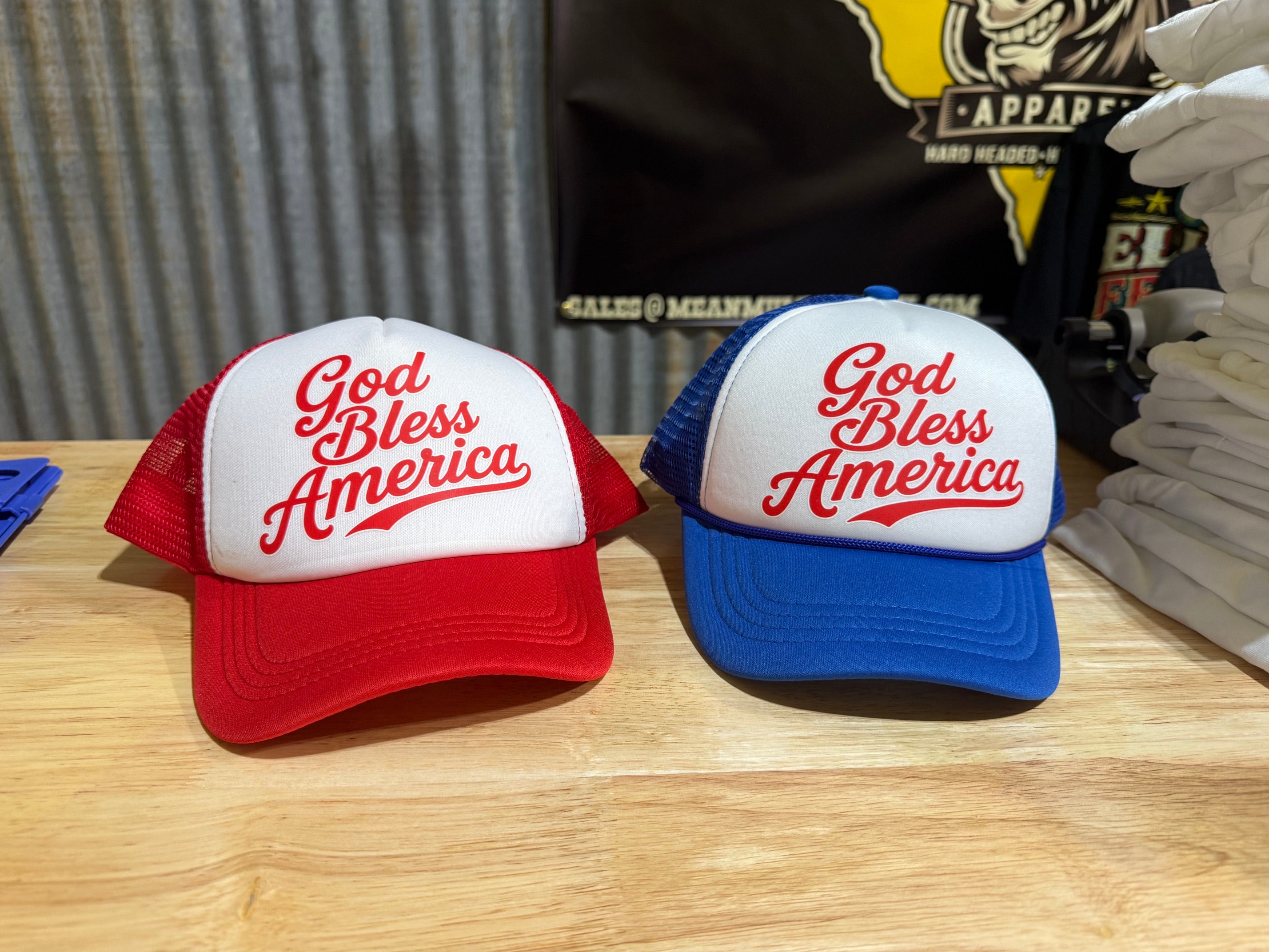 God Bless America Foam Trucker Hat | Patriotic Snapback