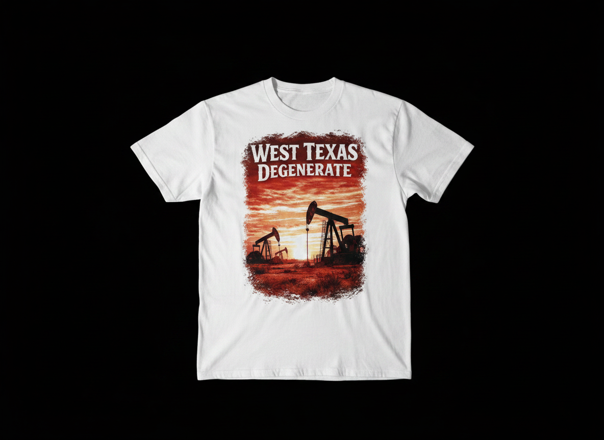 "West Texas Degenerate" Vintage Oilfield Tee